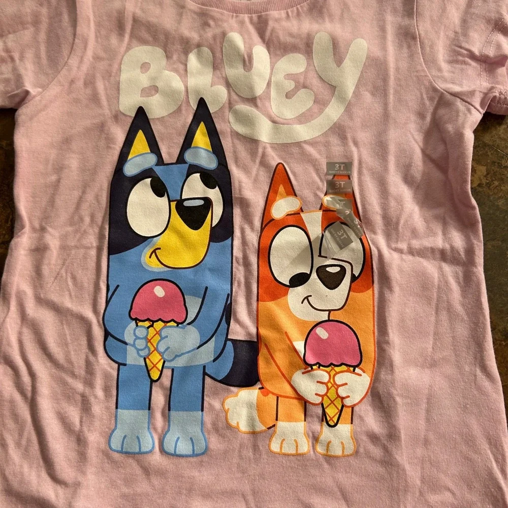 Carter's Bluey T-Shirt Toddler Girls Size 3T Pink Short Sleeve Top